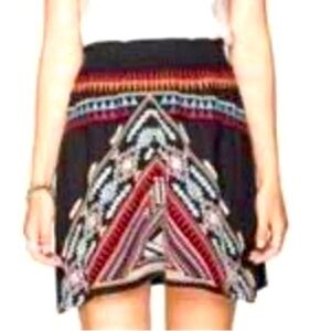 Johnny Was Carmen southwest Aztec embroidered skirt size XS
